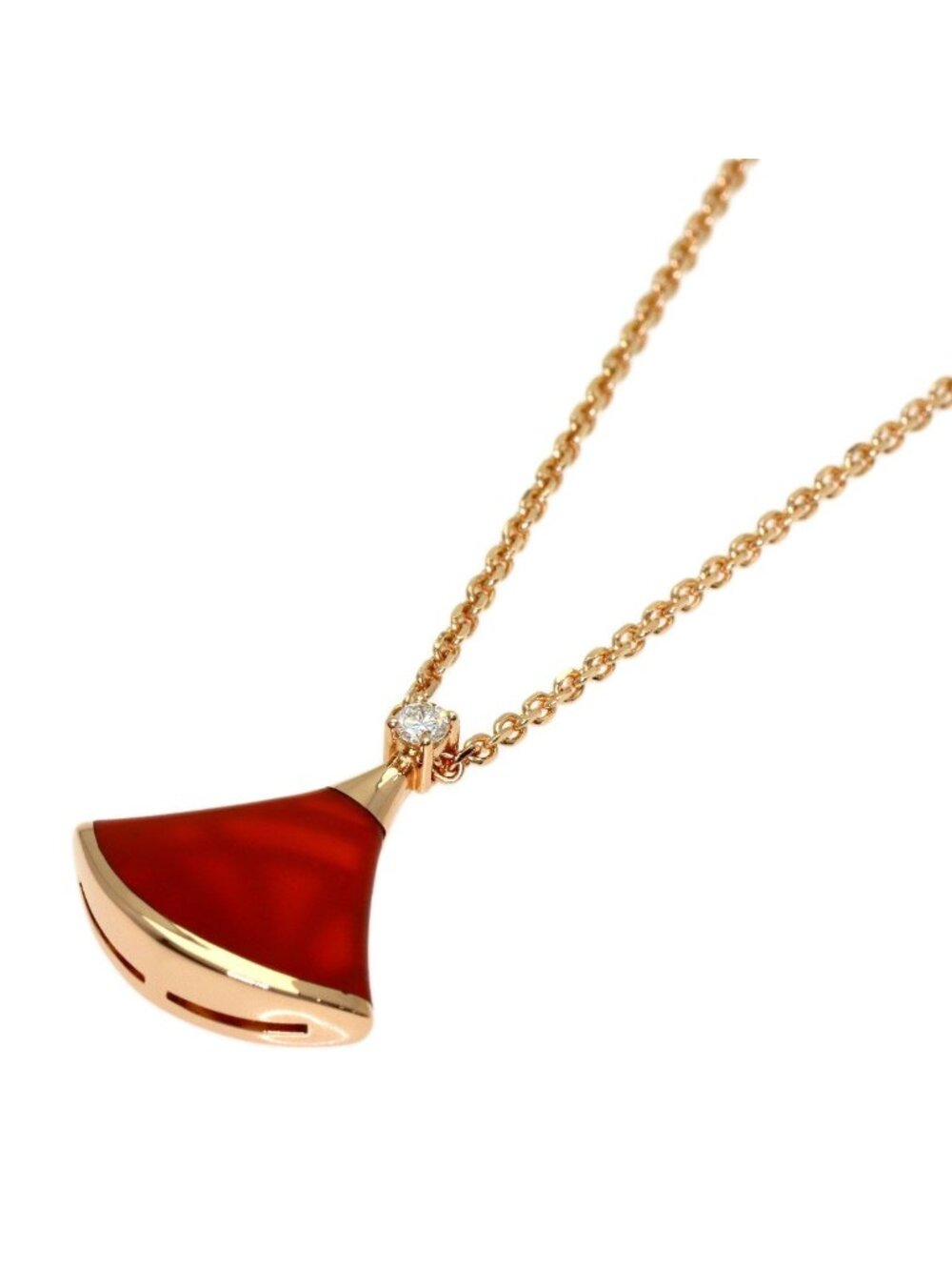 Bvlgari Diva Dream Carnelian Diamond Necklace 18k Pink Gold